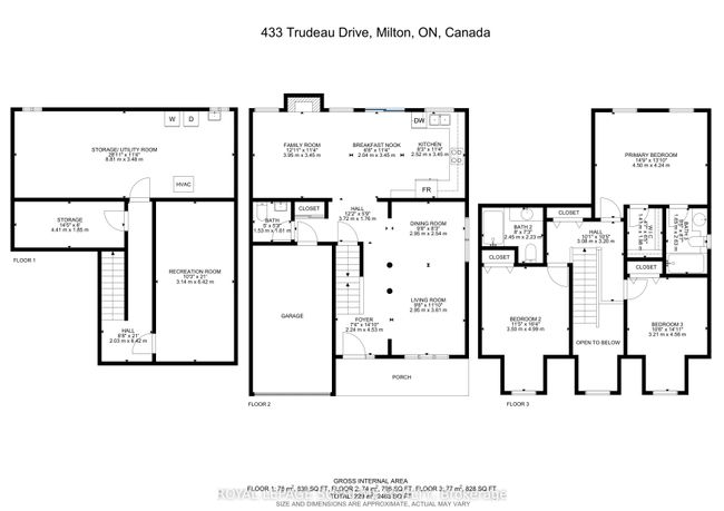 433 Trudeau Dr, House other with 3 bedrooms, 3 bathrooms and 2 parking in Milton ON | Image 44