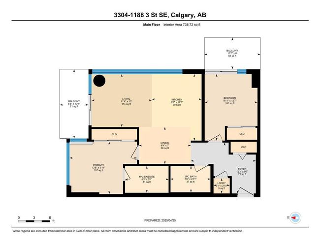 3304 - 1188 3 St Se, Condo with 2 bedrooms, 2 bathrooms and 2 parking in Calgary AB | Image 36