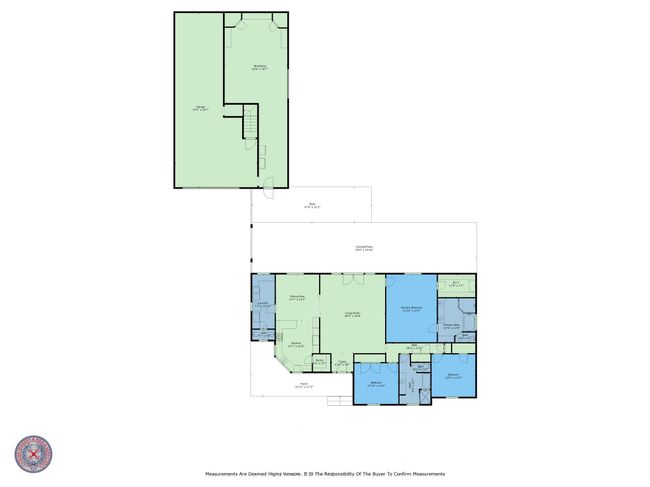 One story home 2549 sq ft with 1925 sq ft attached/detached garage. | Image 39