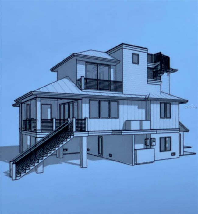 Rendering of rear elevation, 4 bedroom home with plans in place | Image 6