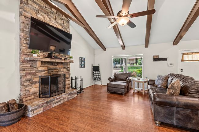 Stacked stone wood burning fireplace | Image 22