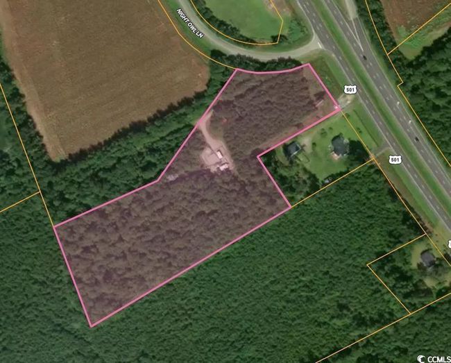 Aerial overview of property's location with property parcel outlined | Image 5
