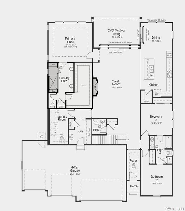 Structural options added include: 13' ceilings, modern fireplace in gathering room, luxury shower in primary bath, unfinished basement. | Image 28