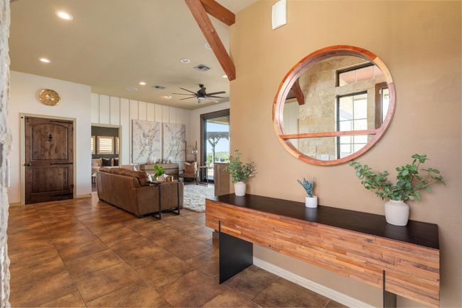 Living area featuring recessed lighting, ceiling fan, and visible vents | Image 6
