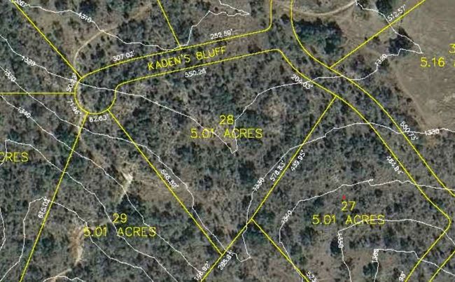 A satellite map overlaid with property and contour lines of subject lot. | Image 8