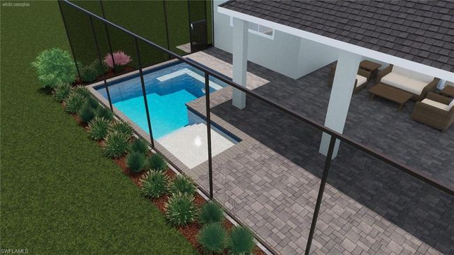 Private pool with screen enclosure (Rendering) | Image 10