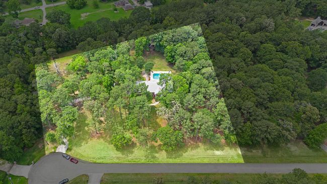 Aerial view of the property surrounded by dense trees. | Image 39