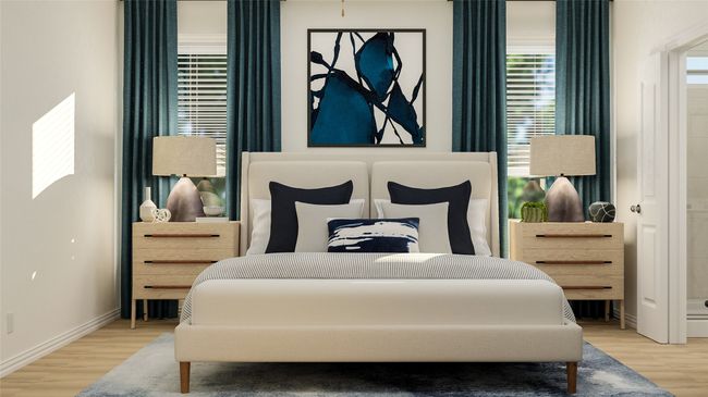 Bedroom with wood finished floors and baseboards | Image 4