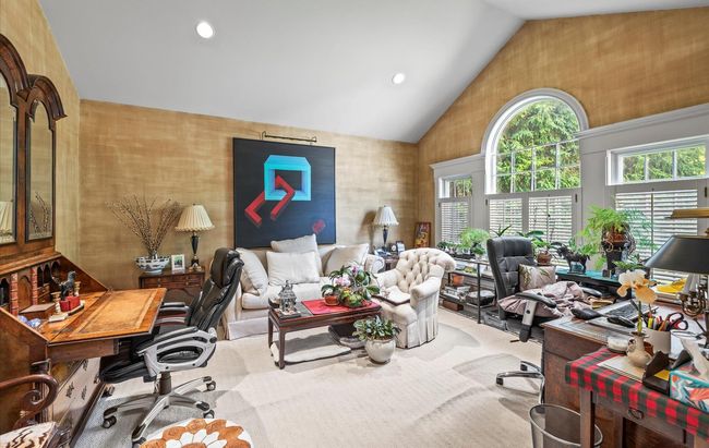 Home office featuring high vaulted ceiling | Image 25