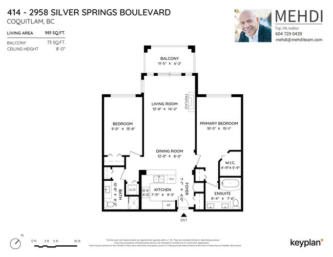 414 - 2958 Silver Springs Boulevard, Condo with 2 bedrooms, 2 bathrooms and 2 parking in Coquitlam BC | Image 2