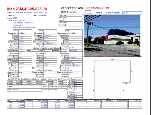 543 N N.Maysville St Street, Mt Sterling, KY, 40353 | Card Image