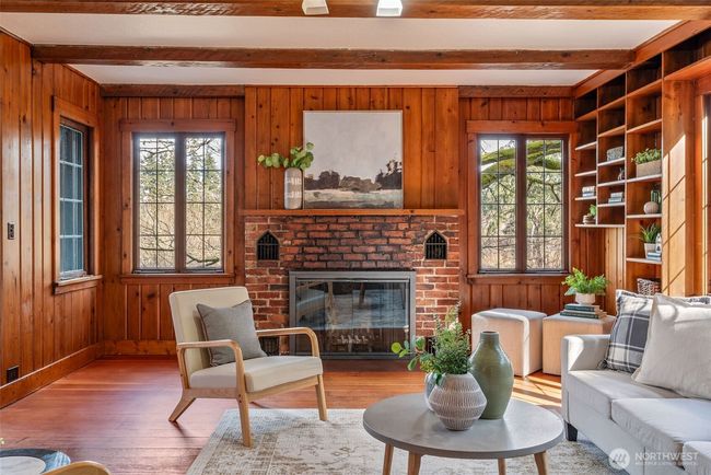 Wood Fireplace in Living room. | Image 4