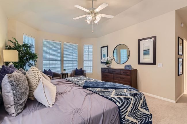 Coffered ceilings in Primary bedroom with ceiling fan | Image 18