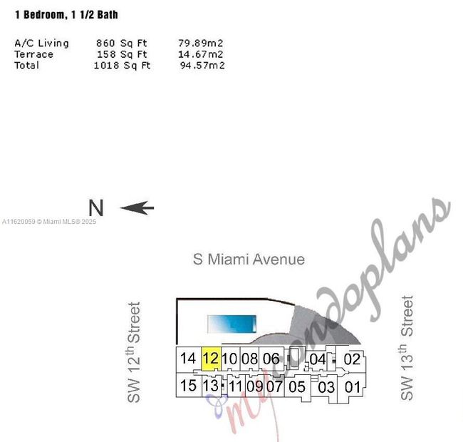APT-812 - 1250 S Miami Ave, Condo with 1 bedrooms, 2 bathrooms and null parking in Miami FL | Image 42