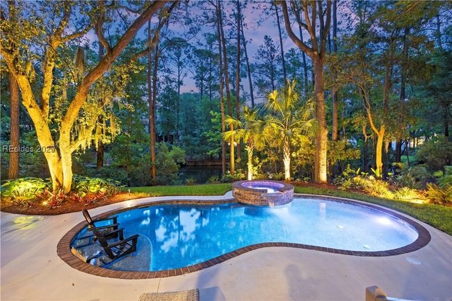 PebbleTec, saltwater pool & spa with night lighting | Image 64