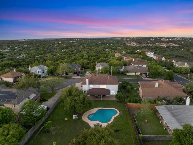 Aerial view at dusk featuring a residential view | Image 37