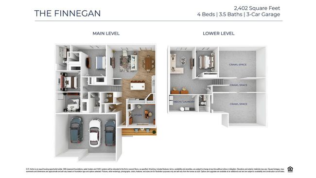 3D Floorplan of the Finnegan home plan to help you visualize furniture placement. | Image 46