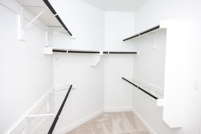 Walk in closet featuring light carpet | Image 9