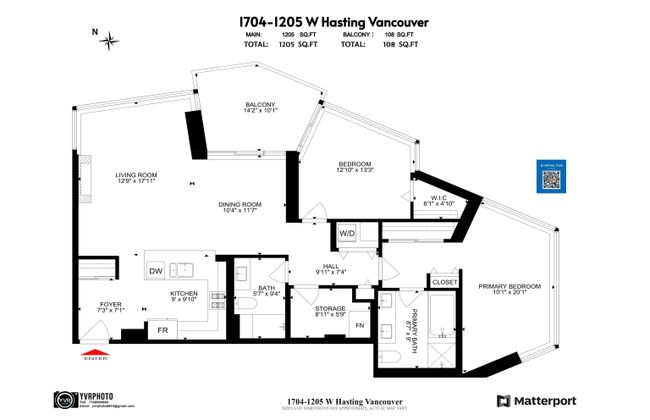 1704 - 1205 W Hastings Street, Condo with 2 bedrooms, 2 bathrooms and 2 parking in Vancouver BC | Image 40