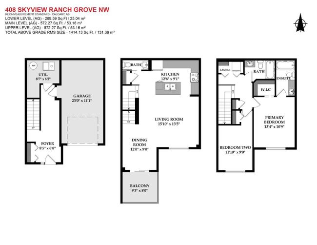 408 Skyview Ranch Grove Ne, Home with 2 bedrooms, 2 bathrooms and 2 parking in Calgary AB | Image 2