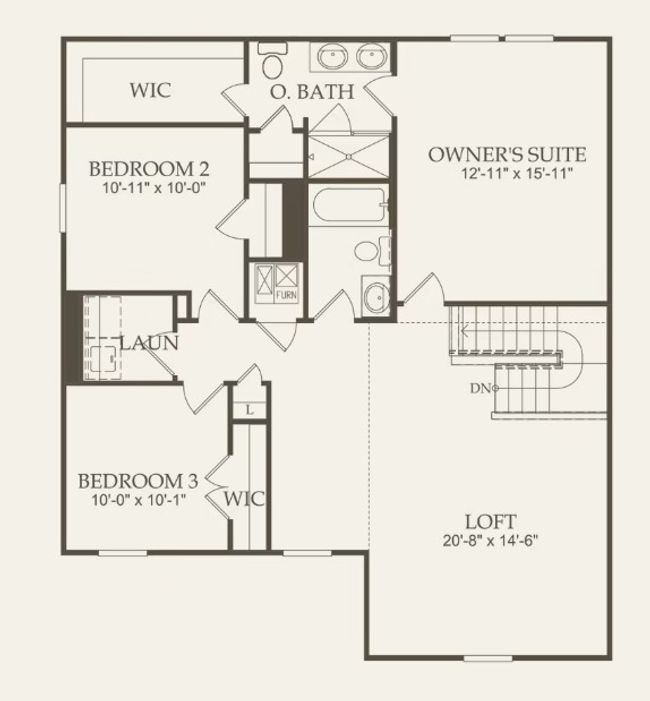 Floorplan of second floor for Centex model Sandalwood | Image 4