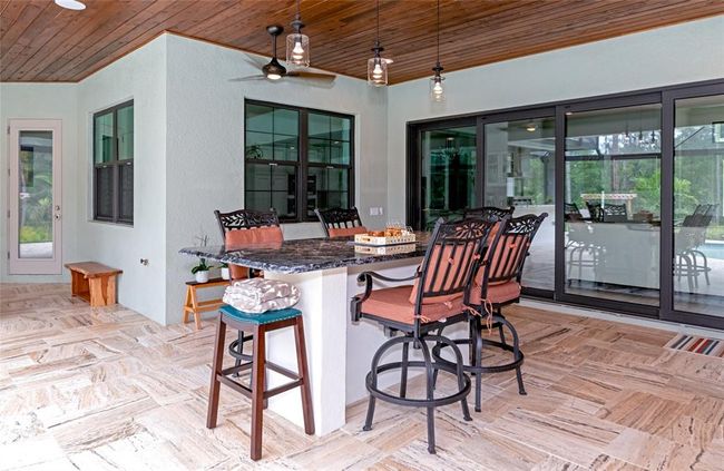 Stunning Azul Black granite slab dining table w/seating for 8 | Image 28