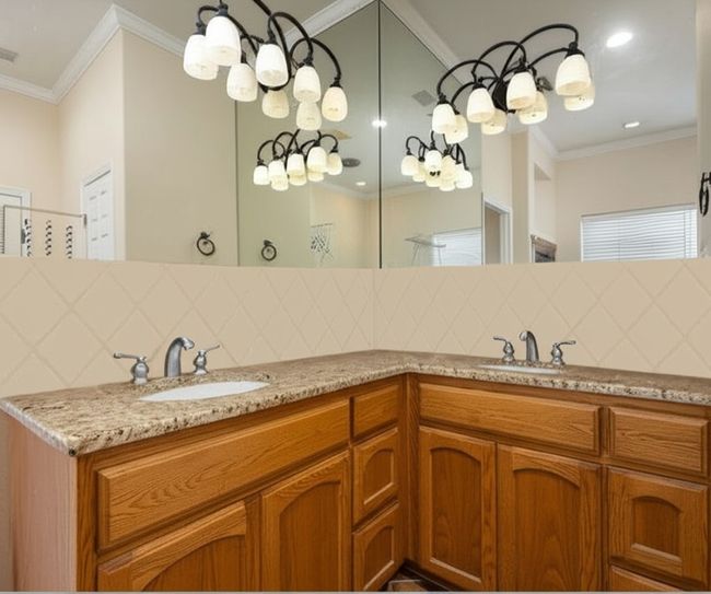 Virtual photo of backsplash recoated in a light color. | Image 13