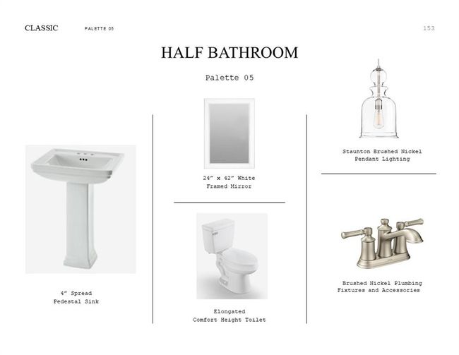 Classic Look Palette 5: Half Bath Selection Sheet (*Artist rendering used for illustration purposes only.) | Image 18