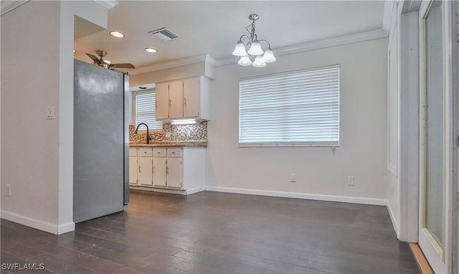 Kitchen featuring crown molding, recessed lighting, dark wood finished floors, ceiling fan, and​​‌​​​​‌​​‌‌​‌‌​​​‌‌​​‌‌​‌​​​​​‌ backsplash | Image 16
