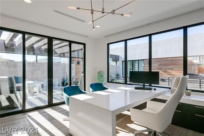 Office with french doors, light wood-type flooring, and recessed lighting | Image 6
