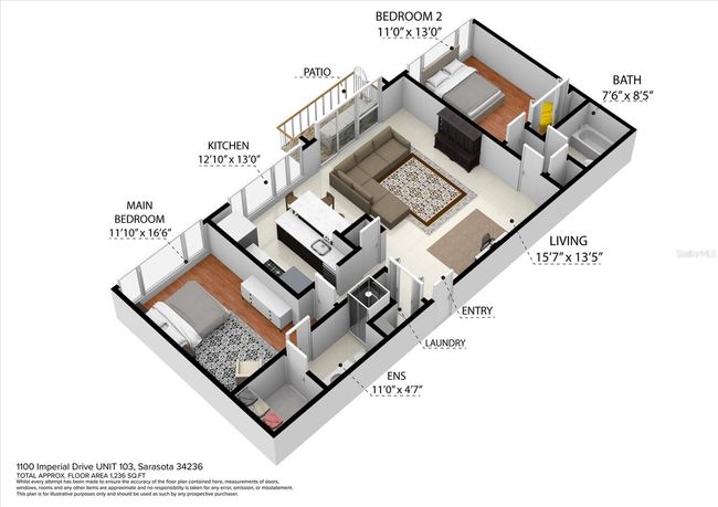 UNIT-103 - 1100 Imperial Dr, House other with 2 bedrooms, 2 bathrooms and null parking in Sarasota FL | Image 46
