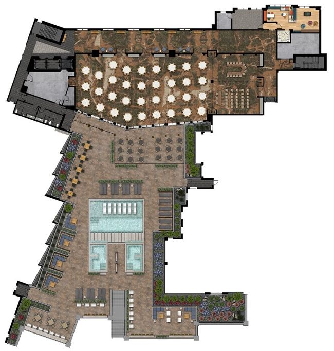 Floor Plan of the Pool Plaza and Event Space | Image 20