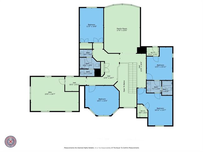 Upstairs floorplan including hidden storage and walk in attic space. | Image 50