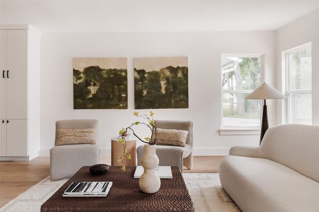 Living area with light wood-style floors | Image 19