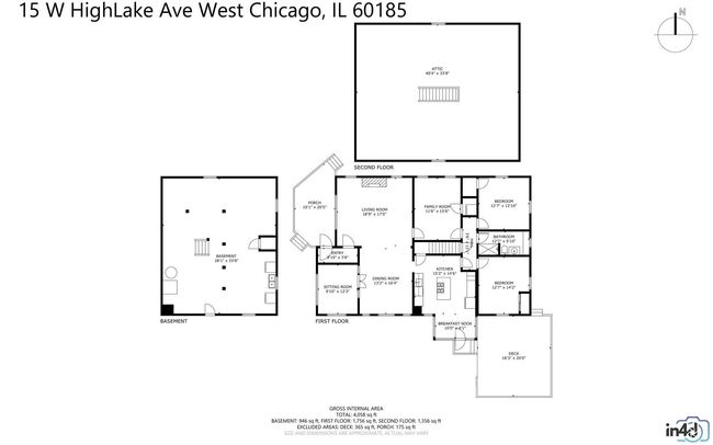 15 High Lake Ave, House other with 3 bedrooms, 1 bathrooms and 2 parking in West Chicago IL | Image 35