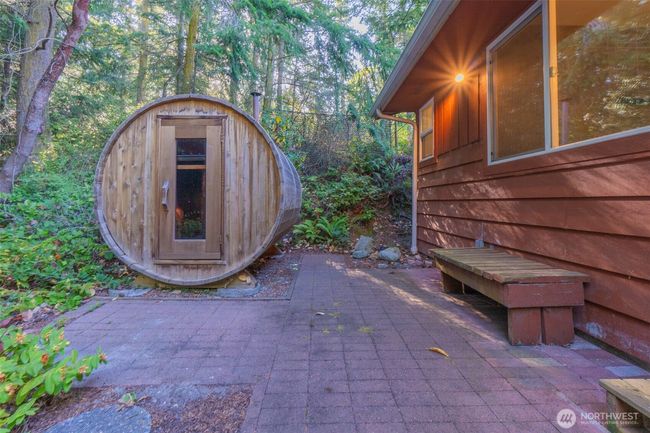 Finnish wood fired sauna just steps outside primary bedroom/en suite | Image 14