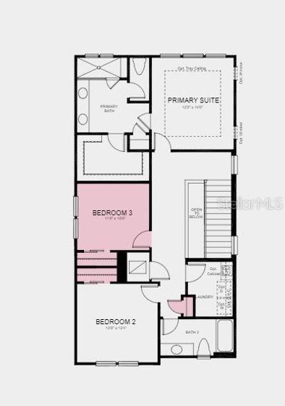 Structural options added: Bed 3 in place of loft and study in place of flex room. | Image 3