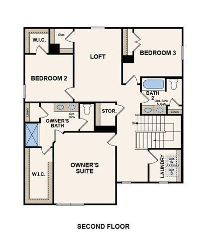 Chastain floor plan - second floor layout | Image 3