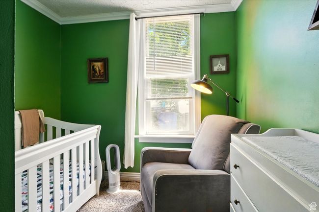 Bedroom featuring carpet flooring and crown molding | Image 12