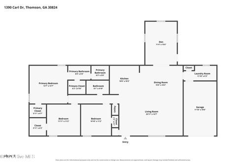 1390 Carl Dr, Thomson, GA, 30824-3810 | Card Image