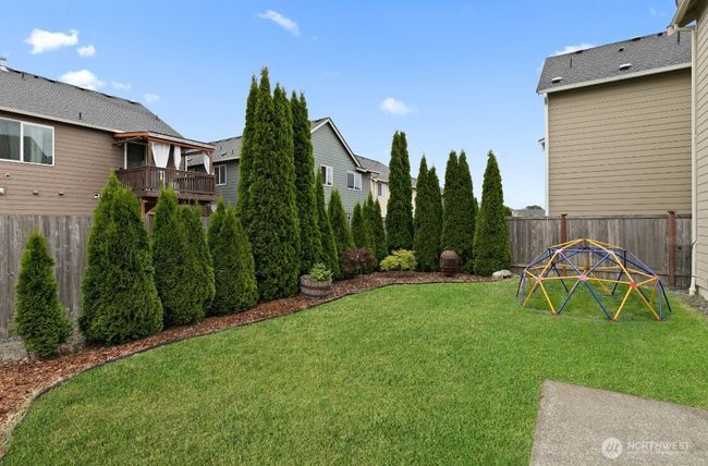 Expansive, fully fenced yard offers privacy and space for pets, play, or gardening. | Image 26