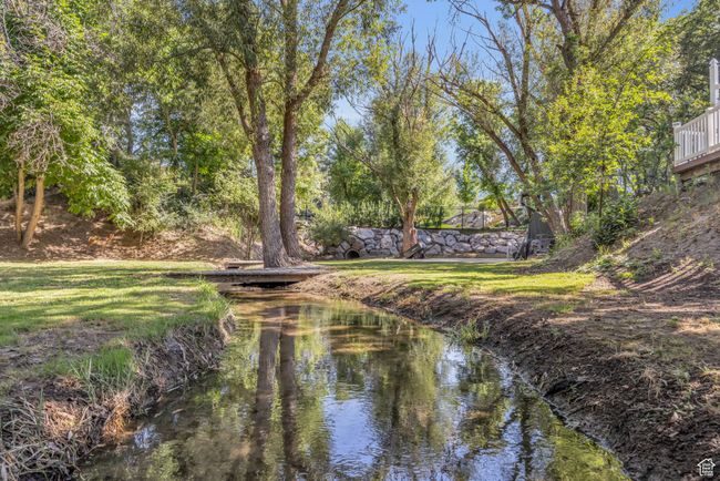 Creek/gully, basketball court, archery range on lower area of property below the pool area | Image 42
