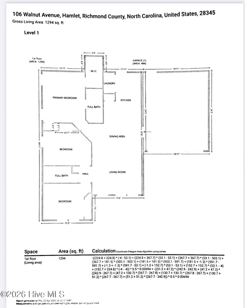 106 Walnut St, Hamlet, NC, 28345-2235 | Card Image