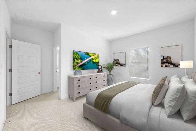 Bedroom with light colored carpet and recessed lighting | Image 4