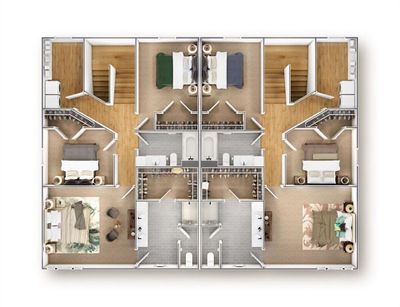 3D rendering of second level living | Image 3