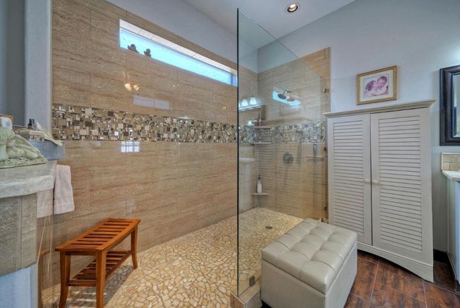 Full bath with a walk in shower, wood finished floors, and recessed lighting | Image 19