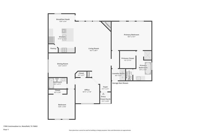 1708 Crestmeadow Ln, House other with 3 bedrooms, 2 bathrooms and null parking in Mansfield TX | Image 7