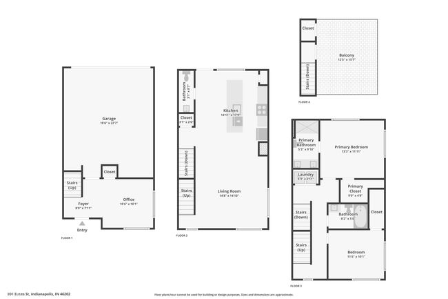 801 Bates St, Townhouse with 2 bedrooms, 3 bathrooms and null parking in Indianapolis IN | Image 32