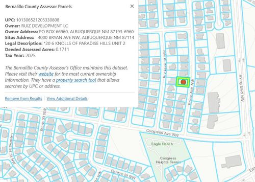 4000 Bryan Ave Nw, Albuquerque, NM, 87114-5214 | Card Image