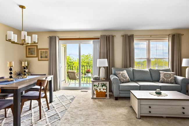 Living room dining room with sliding glass door to | Image 5